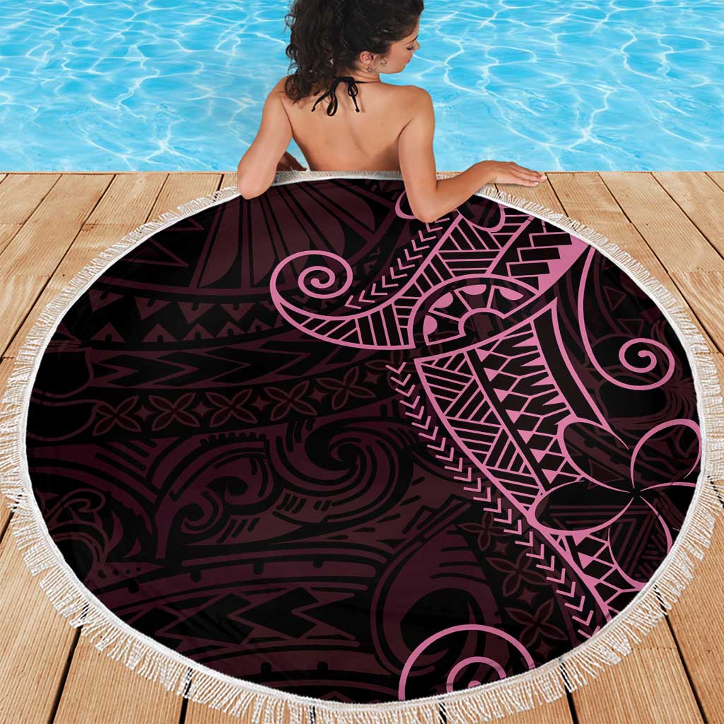 Black Pink Polynesian Tribal Beach Blanket - Polynesian Pride