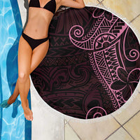 Black Pink Polynesian Tribal Beach Blanket - Polynesian Pride