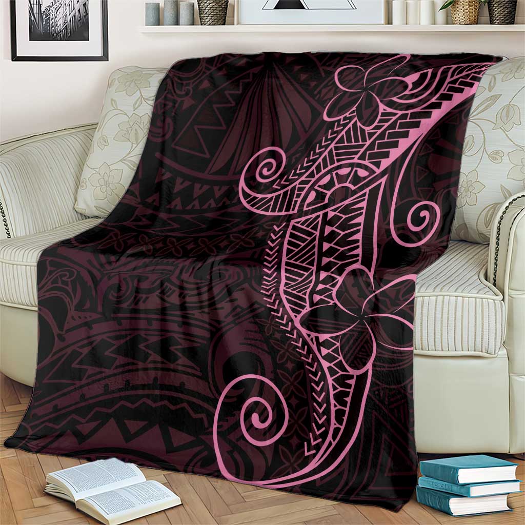 Black Pink Polynesian Tribal Blanket - Polynesian Pride