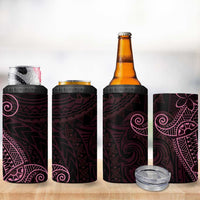 Black Pink Polynesian Tribal 4 in 1 Can Cooler Tumbler - Polynesian Pride