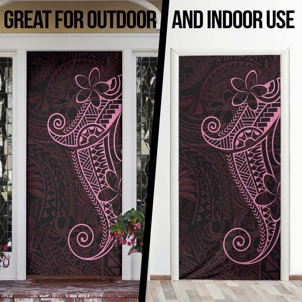 Black Pink Polynesian Tribal Door Cover - Polynesian Pride