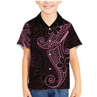 Black Pink Polynesian Tribal Family Matching Mermaid Dress and Hawaiian Shirt - Polynesian Pride