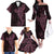 Black Pink Polynesian Tribal Family Matching Off The Shoulder Long Sleeve Dress and Hawaiian Shirt - Polynesian Pride