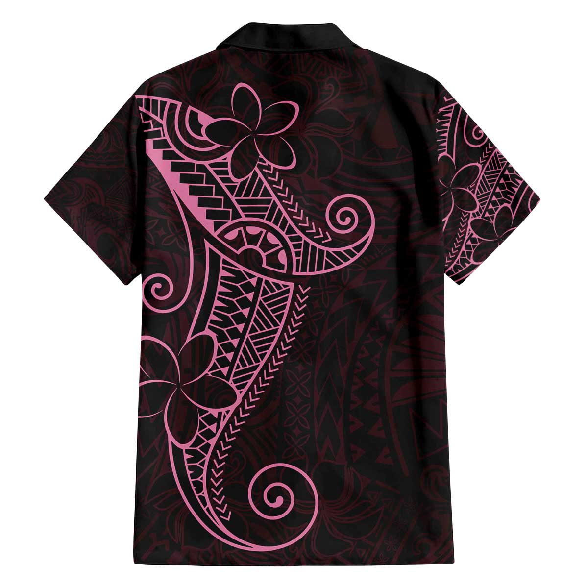 Black Pink Polynesian Tribal Family Matching Off The Shoulder Long Sleeve Dress and Hawaiian Shirt - Polynesian Pride
