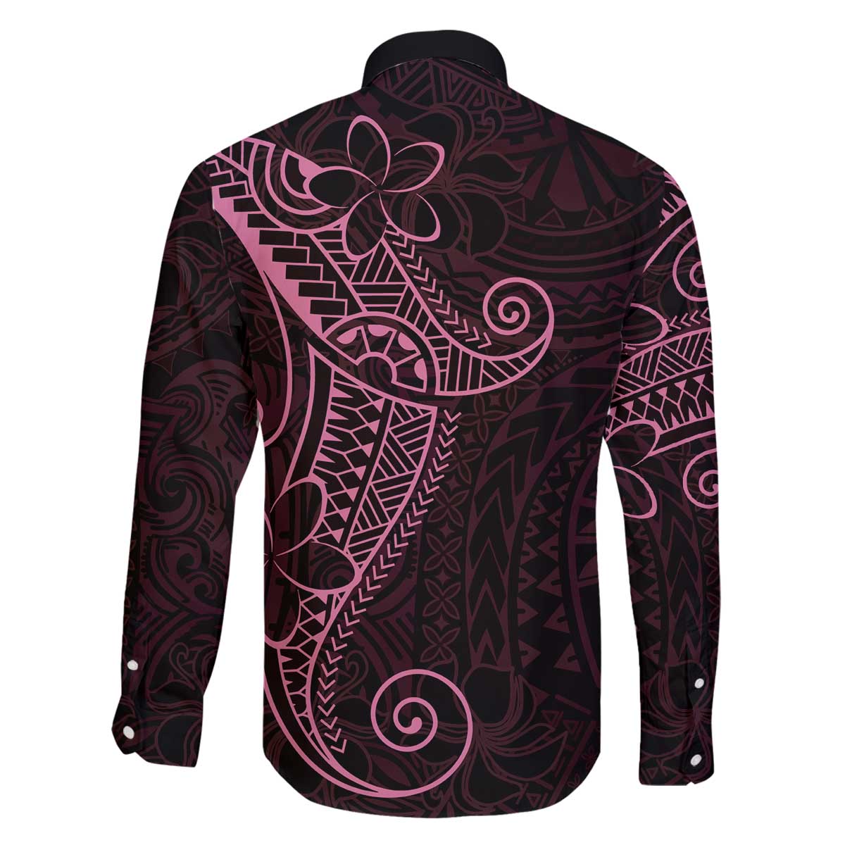 Black Pink Polynesian Tribal Family Matching Off The Shoulder Long Sleeve Dress and Hawaiian Shirt - Polynesian Pride