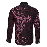 Black Pink Polynesian Tribal Family Matching Off The Shoulder Long Sleeve Dress and Hawaiian Shirt - Polynesian Pride