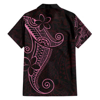 Black Pink Polynesian Tribal Family Matching Off Shoulder Maxi Dress and Hawaiian Shirt - Polynesian Pride