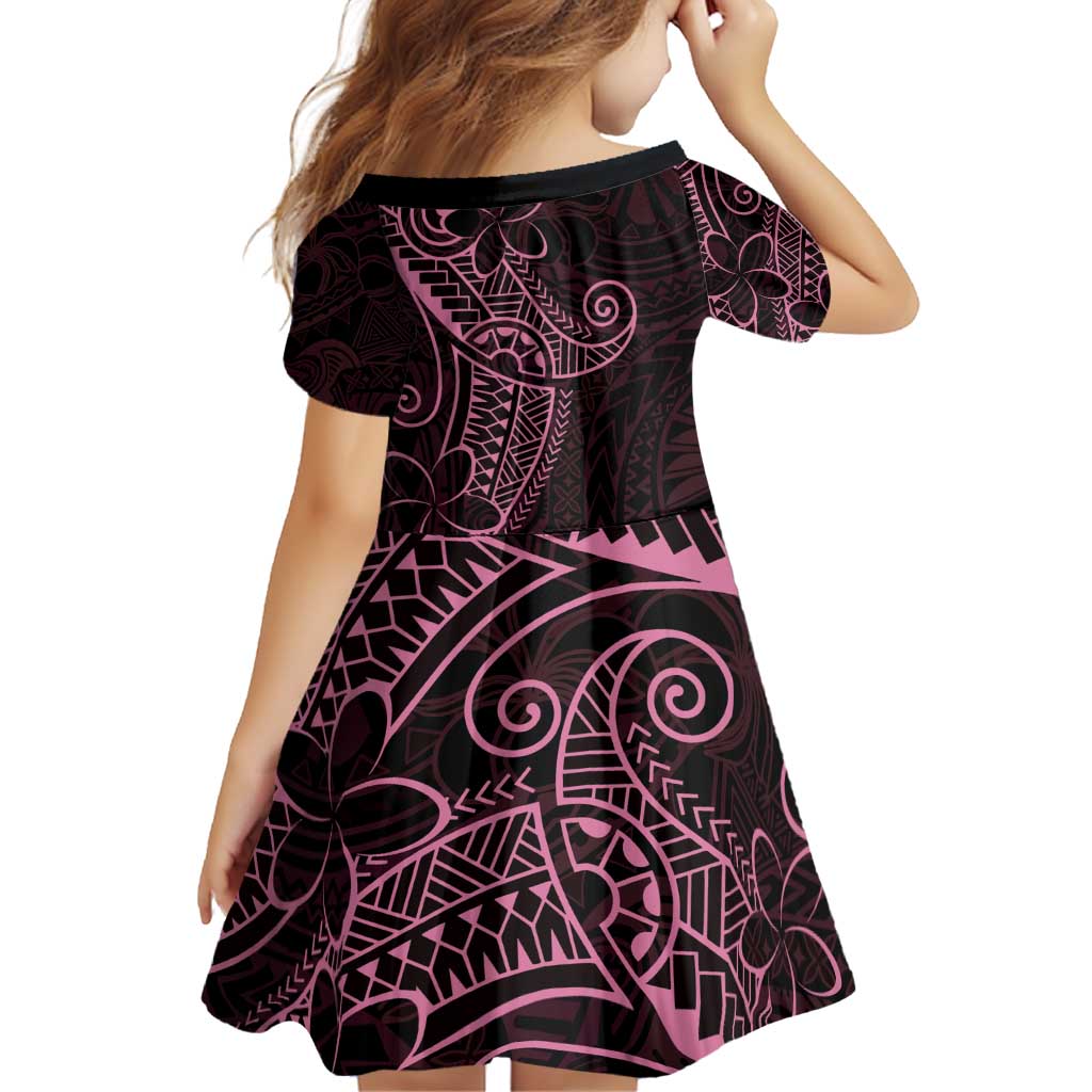 Black Pink Polynesian Tribal Family Matching Puletasi and Hawaiian Shirt - Polynesian Pride
