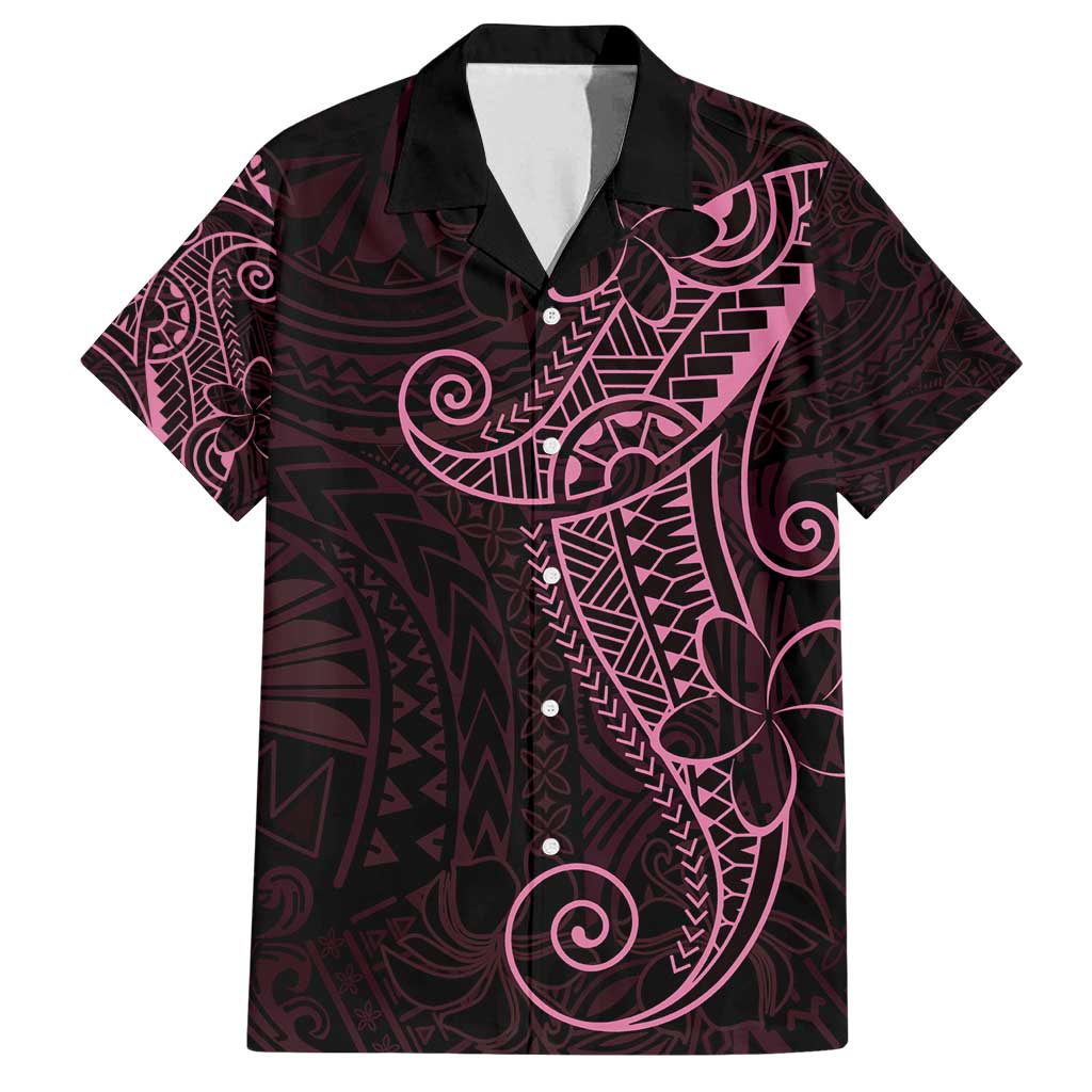 Black Pink Polynesian Tribal Family Matching Summer Maxi Dress and Hawaiian Shirt - Polynesian Pride