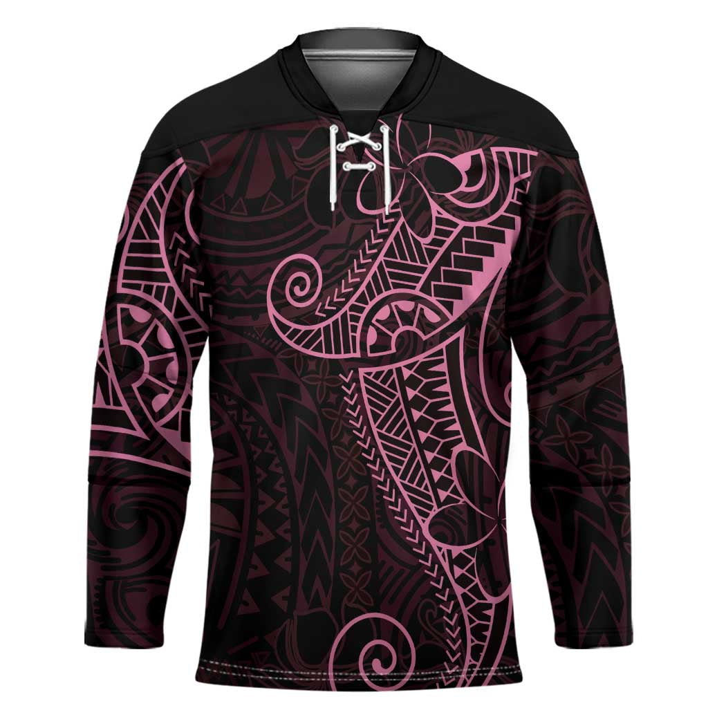 Black Pink Polynesian Tribal Hockey Jersey - Polynesian Pride