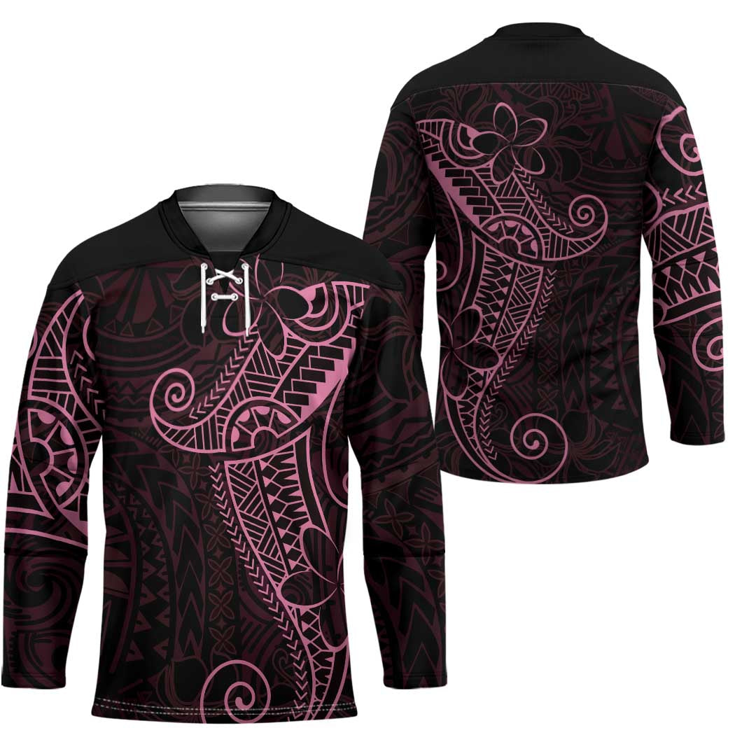 Black Pink Polynesian Tribal Hockey Jersey - Polynesian Pride