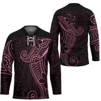 Black Pink Polynesian Tribal Hockey Jersey - Polynesian Pride