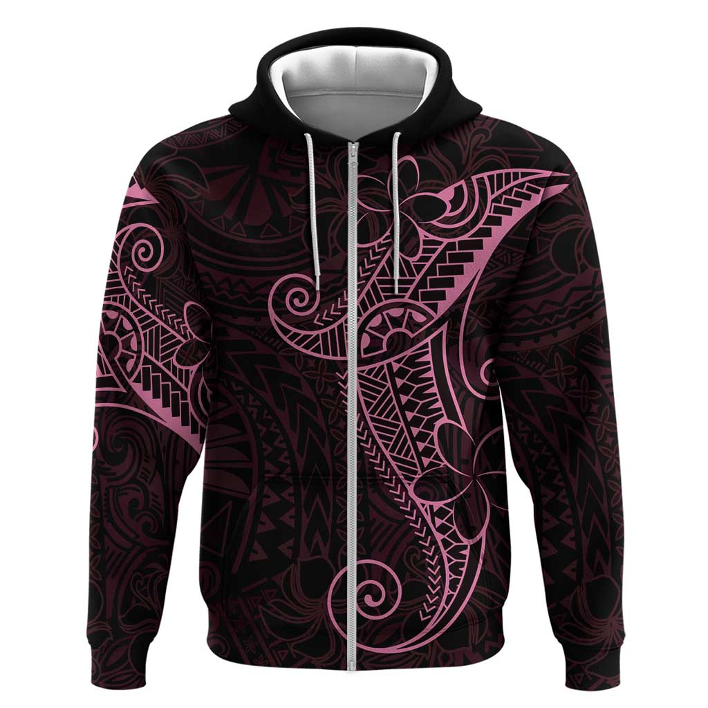 Black Pink Polynesian Tribal Hoodie - Polynesian Pride