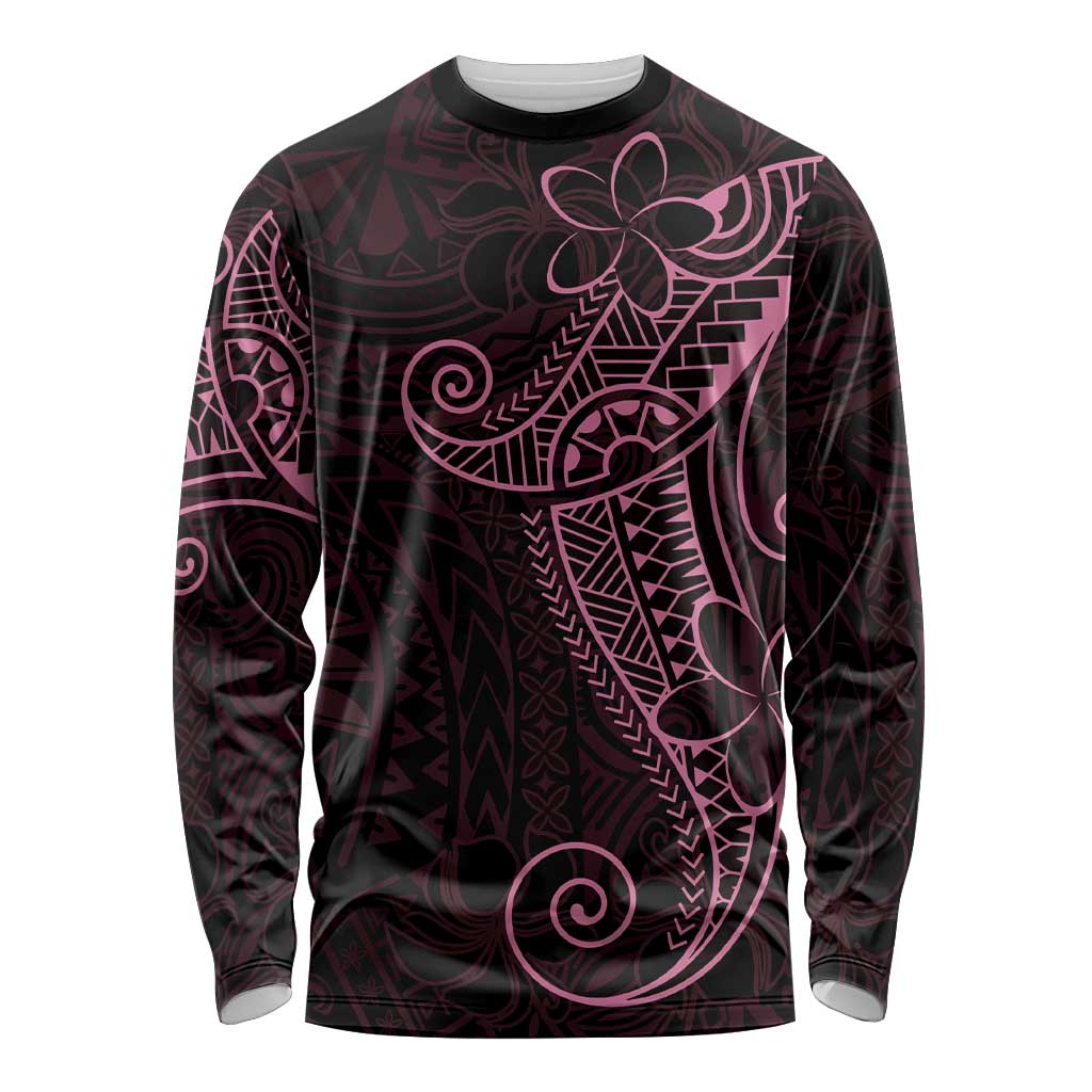 Black Pink Polynesian Tribal Long Sleeve Shirt LT9 Unisex Pink - Polynesian Pride