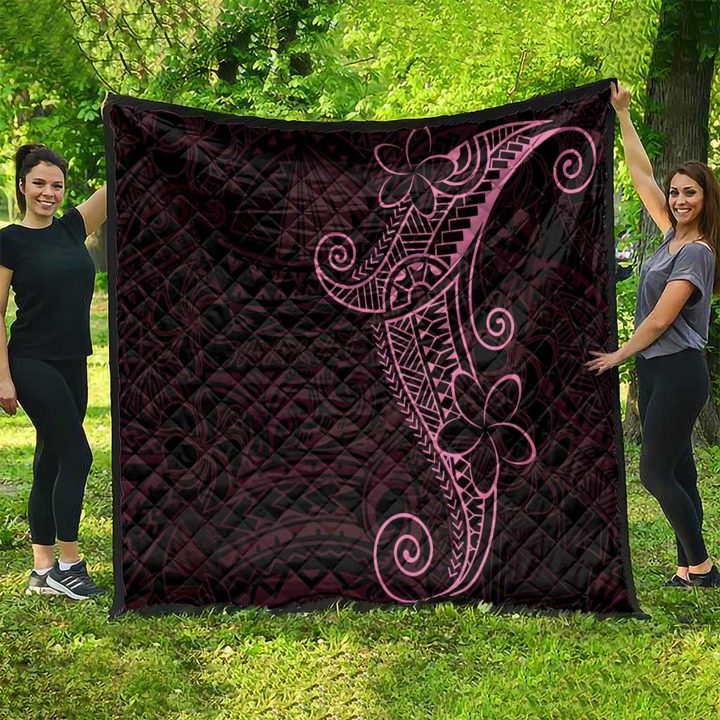 Black Pink Polynesian Tribal Quilt - Polynesian Pride
