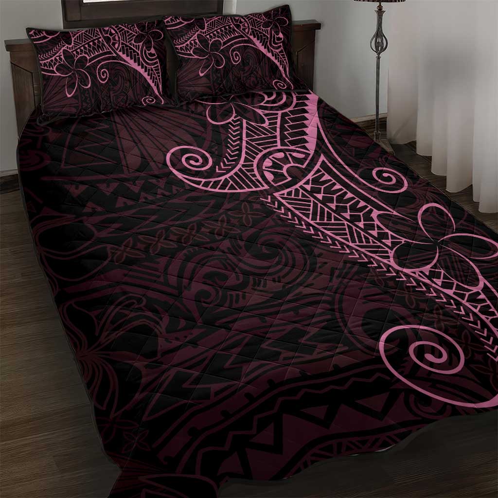 Black Pink Polynesian Tribal Quilt Bed Set LT9 Pink - Polynesian Pride