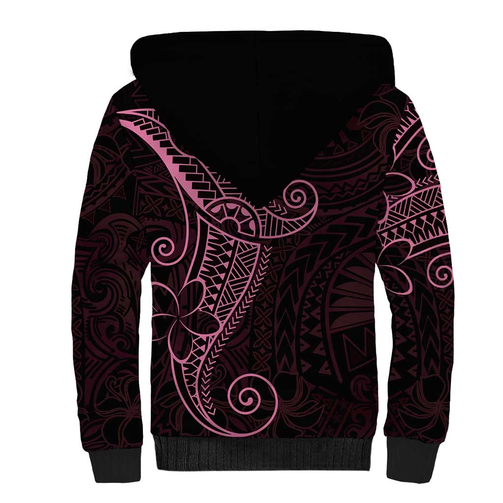 Black Pink Polynesian Tribal Sherpa Hoodie - Polynesian Pride