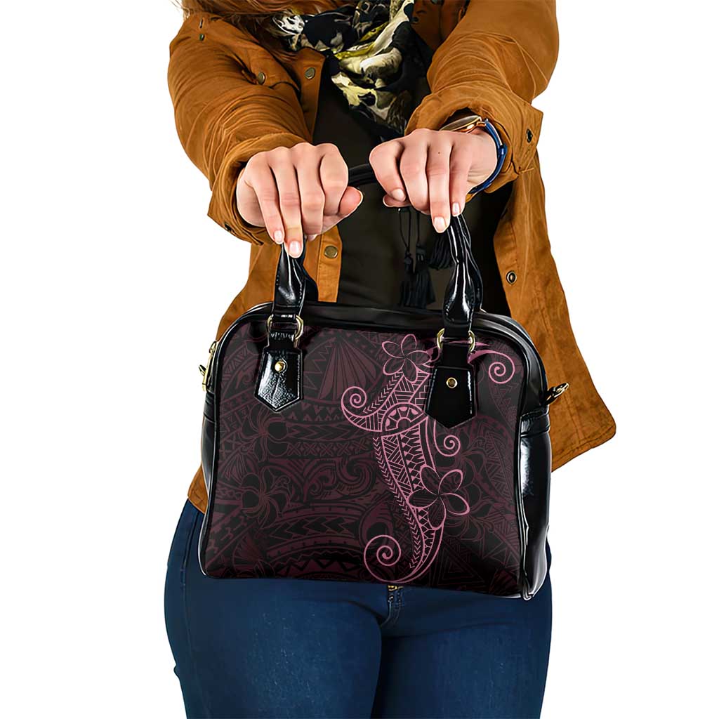 Black Pink Polynesian Tribal Shoulder Handbag LT9 One Size Pink - Polynesian Pride