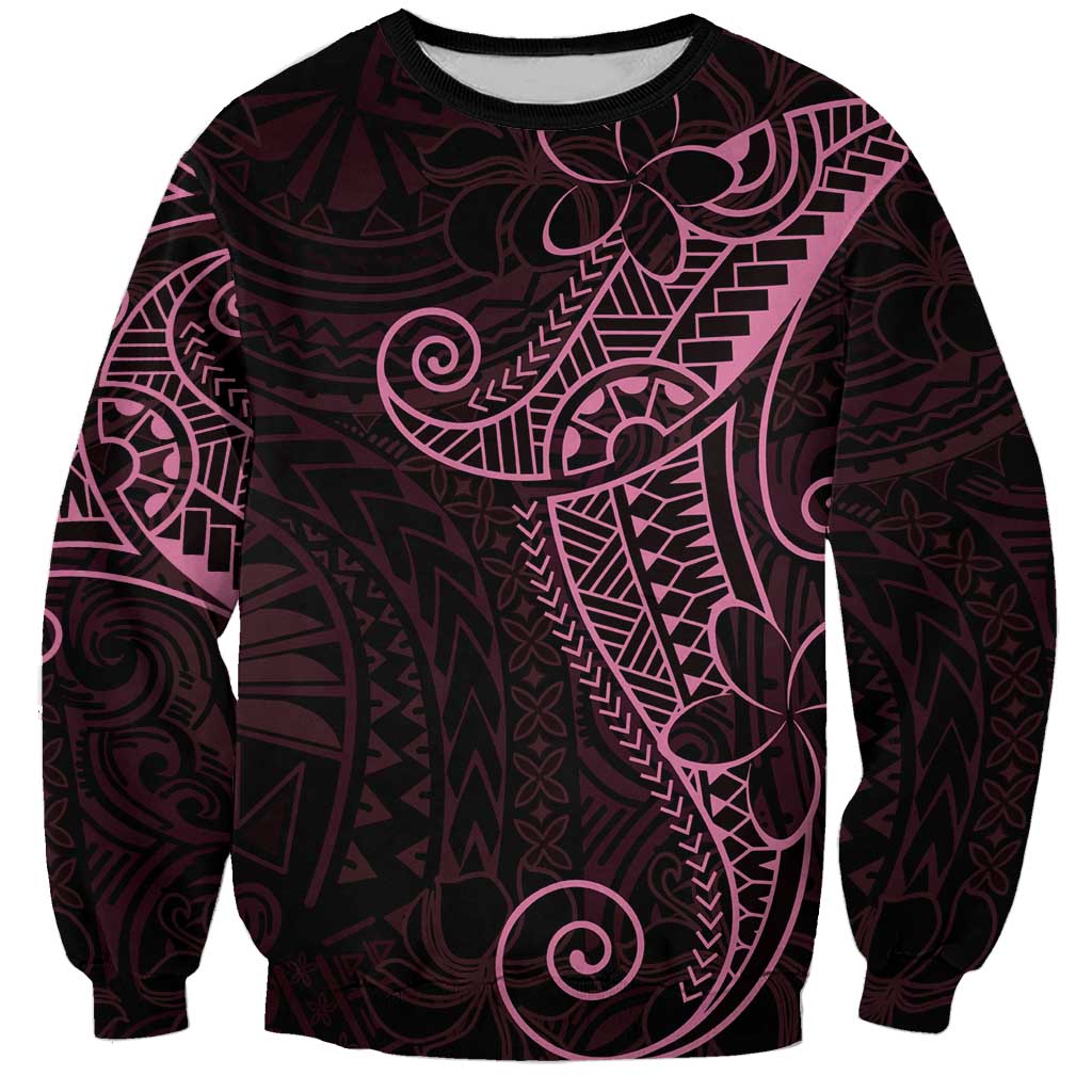 Black Pink Polynesian Tribal Sweatshirt - Polynesian Pride