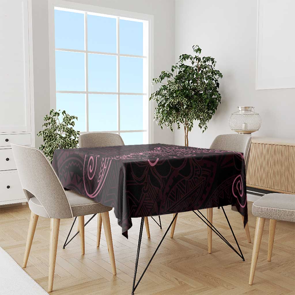 Black Pink Polynesian Tribal Tablecloth - Polynesian Pride