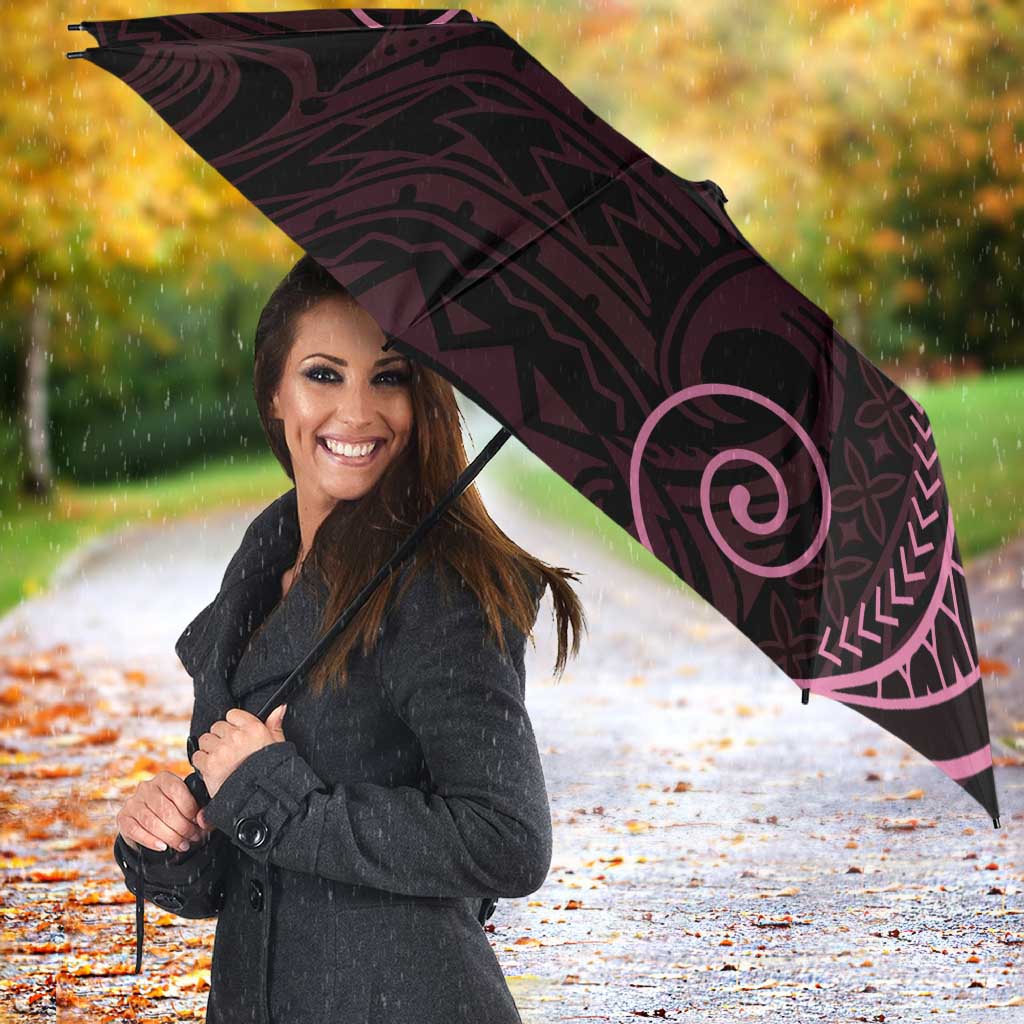 Black Pink Polynesian Tribal Umbrella - Polynesian Pride