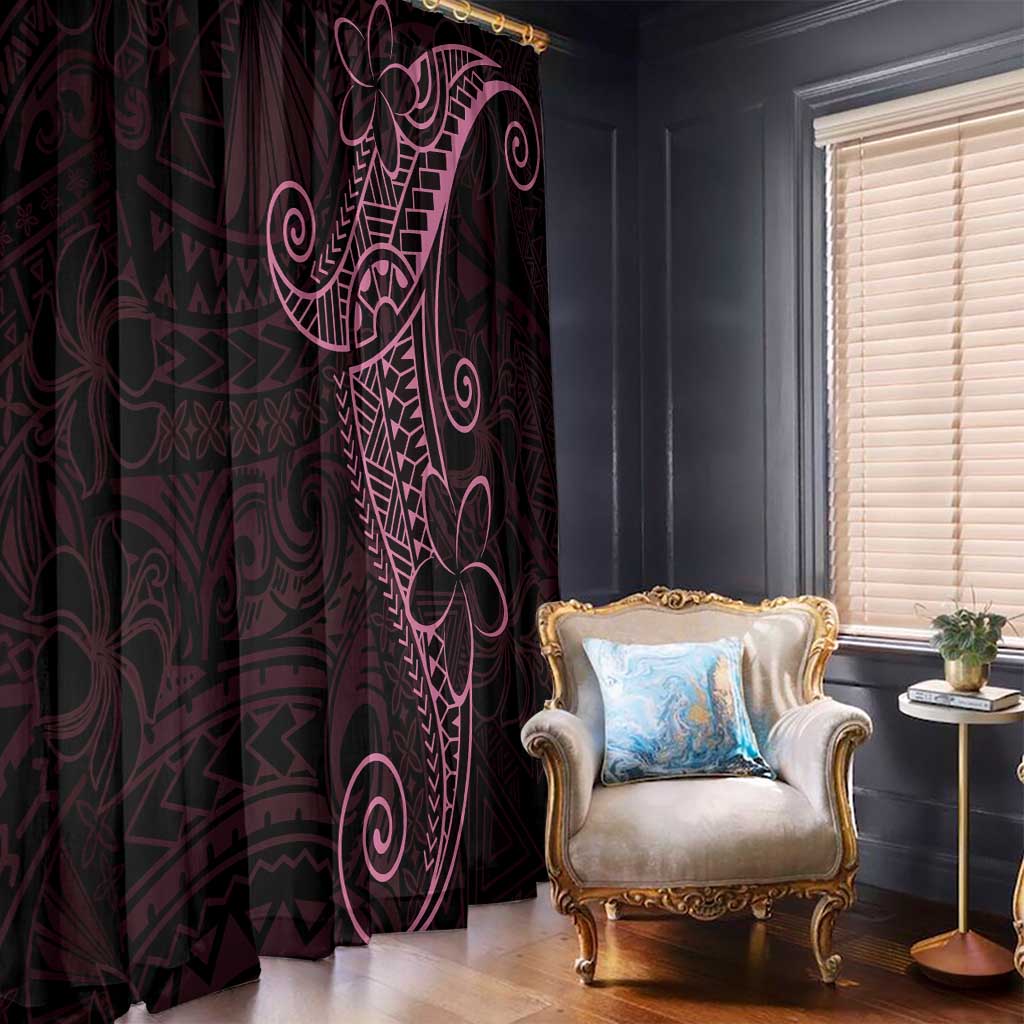 Black Pink Polynesian Tribal Window Curtain - Polynesian Pride