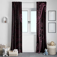 Black Pink Polynesian Tribal Window Curtain - Polynesian Pride
