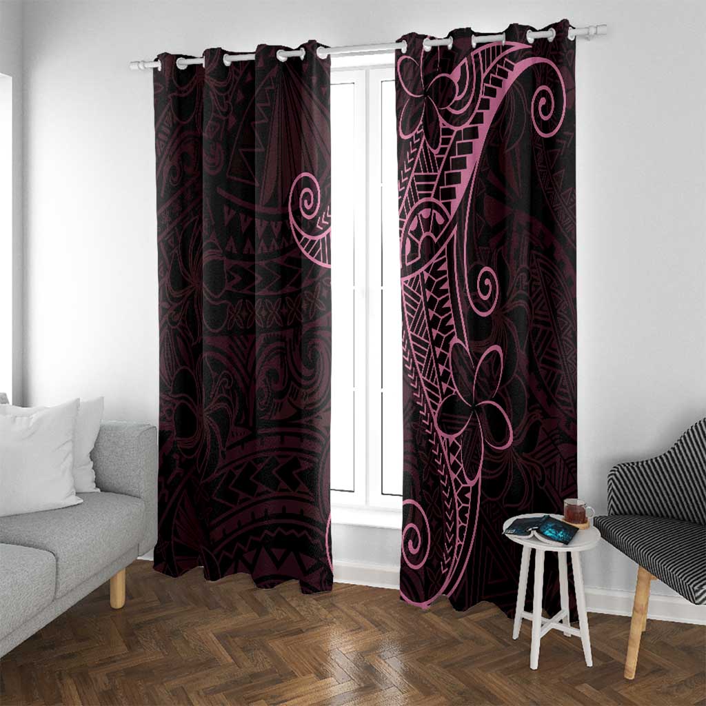 Black Pink Polynesian Tribal Window Curtain - Polynesian Pride