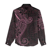 Black Pink Polynesian Tribal Women Casual Shirt - Polynesian Pride