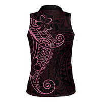 Black Pink Polynesian Tribal Women Sleeveless Polo Shirt - Polynesian Pride