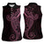 Black Pink Polynesian Tribal Women Sleeveless Polo Shirt - Polynesian Pride