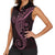 Black Pink Polynesian Tribal Women Sleeveless Polo Shirt - Polynesian Pride