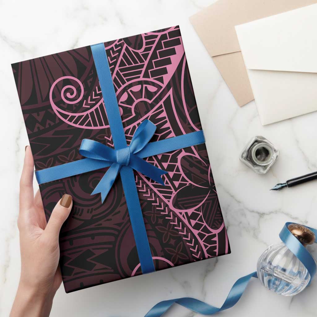 Black Pink Polynesian Tribal Wrapping Paper - Polynesian Pride