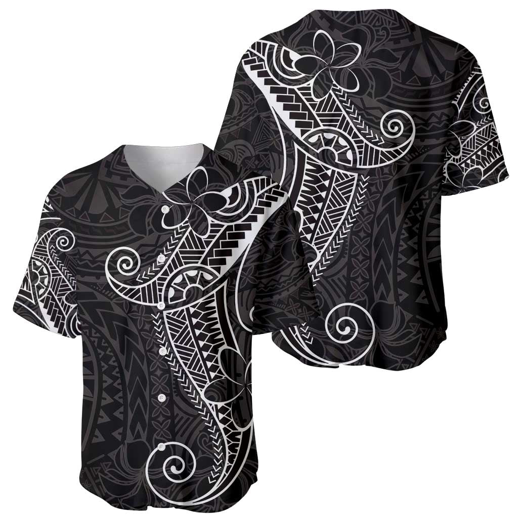 Black White Polynesian Tribal Baseball Jersey - Polynesian Pride
