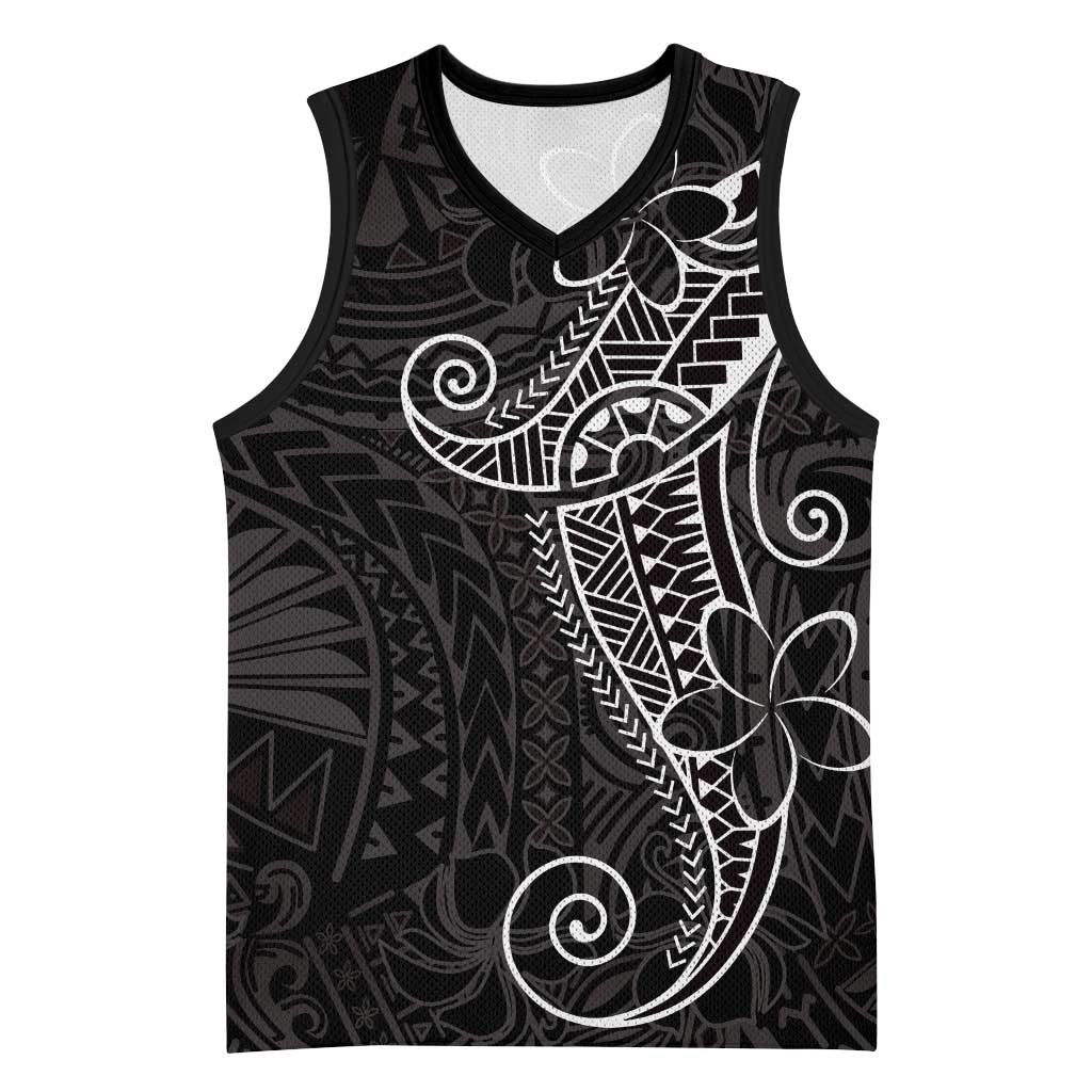 Black White Polynesian Tribal Basketball Jersey - Polynesian Pride
