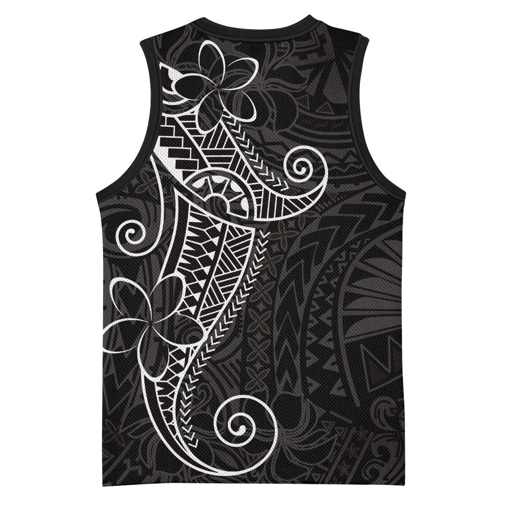 Black White Polynesian Tribal Basketball Jersey - Polynesian Pride