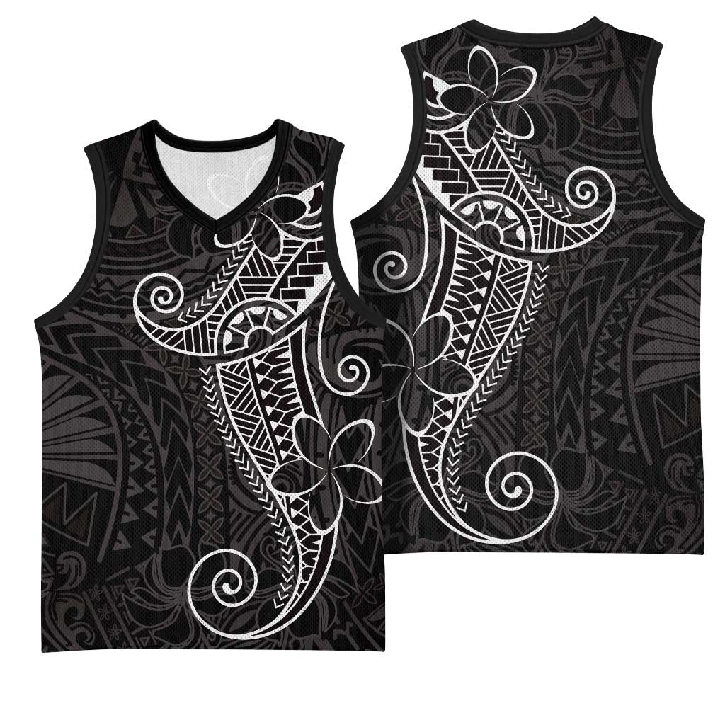 Black White Polynesian Tribal Basketball Jersey - Polynesian Pride
