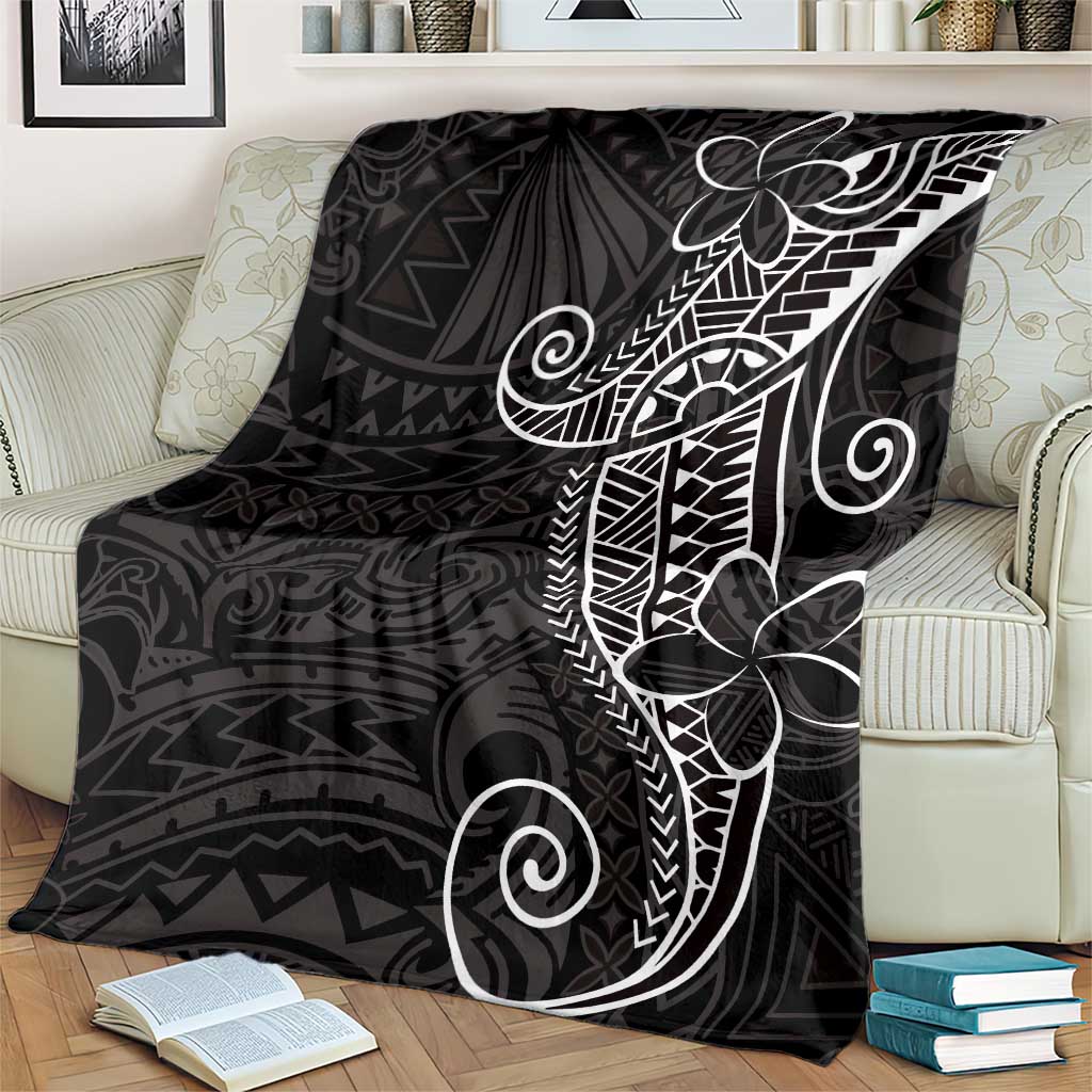 Black White Polynesian Tribal Blanket - Polynesian Pride