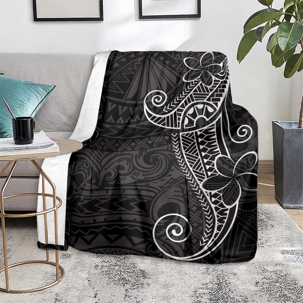 Black White Polynesian Tribal Blanket - Polynesian Pride