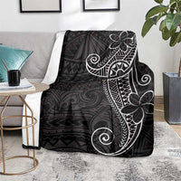 Black White Polynesian Tribal Blanket - Polynesian Pride