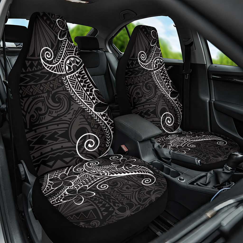 Black White Polynesian Tribal Car Seat Cover LT9 One Size White - Polynesian Pride