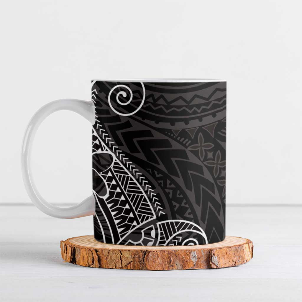 Black White Polynesian Tribal Ceramic Mug - Polynesian Pride