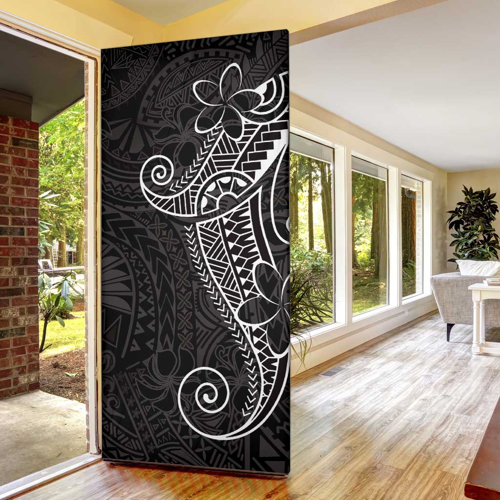 Black White Polynesian Tribal Door Cover - Polynesian Pride
