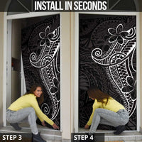 Black White Polynesian Tribal Door Cover - Polynesian Pride