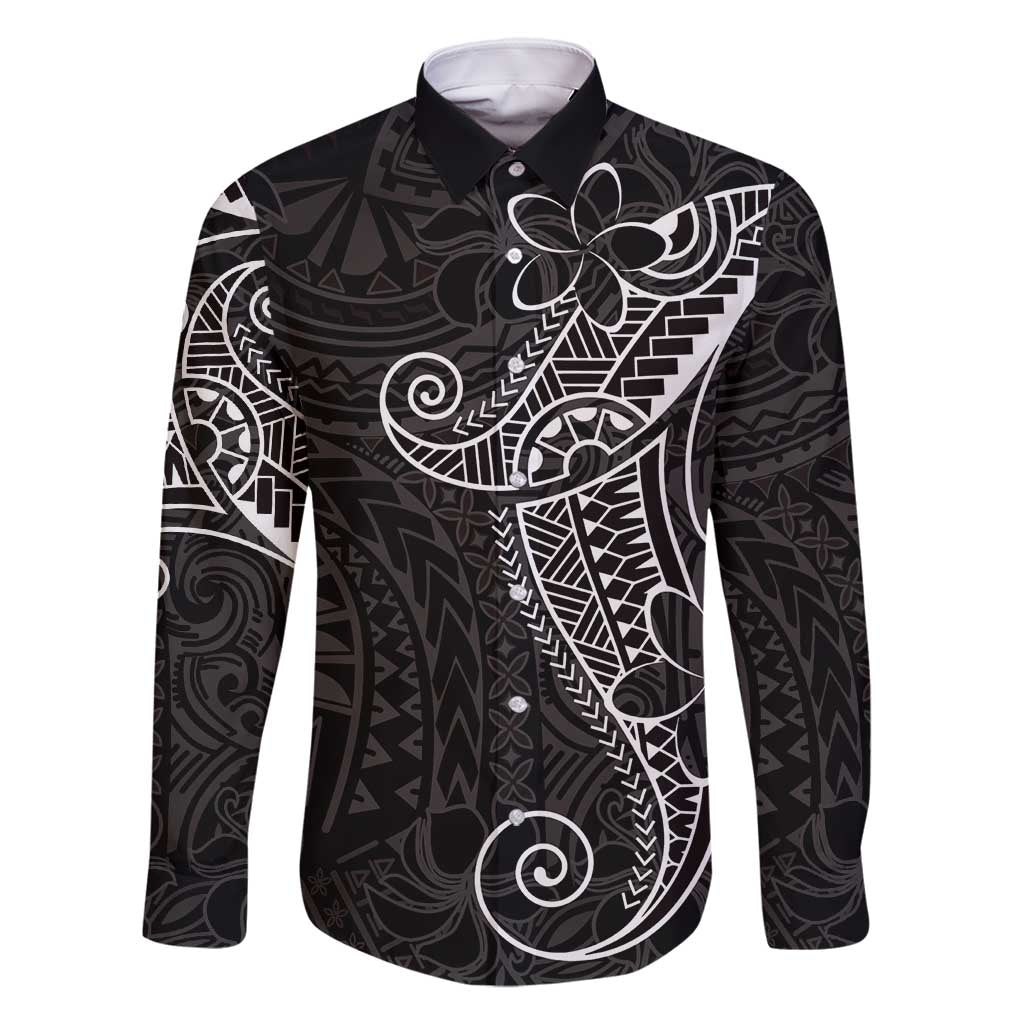Black White Polynesian Tribal Family Matching Mermaid Dress and Hawaiian Shirt - Polynesian Pride