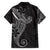 Black White Polynesian Tribal Family Matching Summer Maxi Dress and Hawaiian Shirt - Polynesian Pride