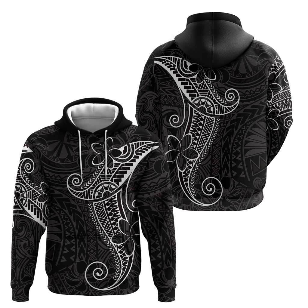 Black White Polynesian Tribal Hoodie - Polynesian Pride