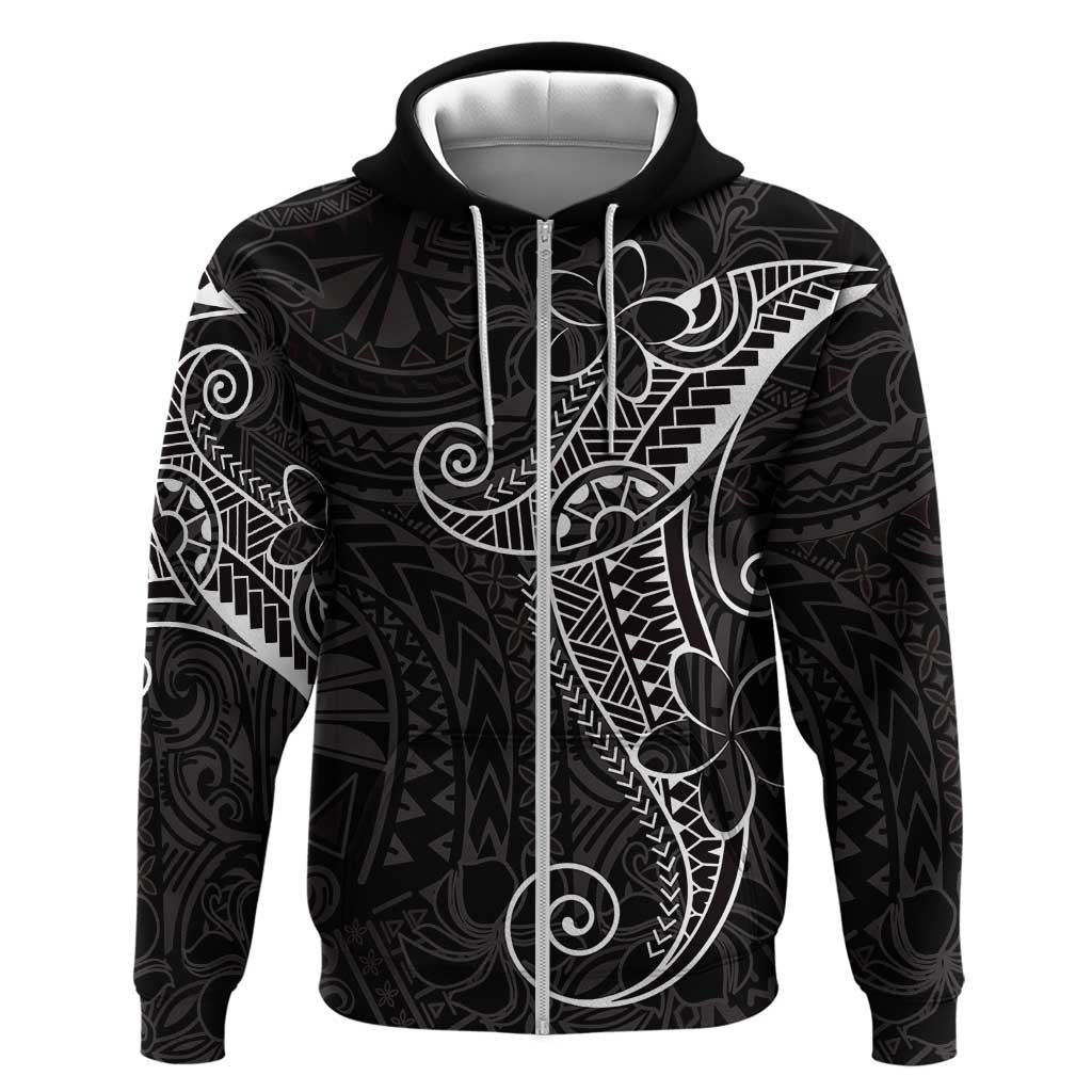 Black White Polynesian Tribal Hoodie - Polynesian Pride