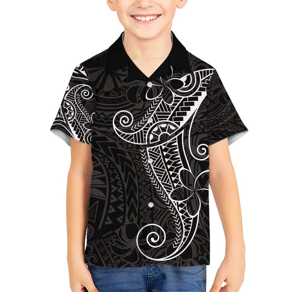 Black White Polynesian Tribal Kid Hawaiian Shirt LT9 Kid White - Polynesian Pride