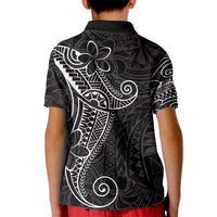 Black White Polynesian Tribal Kid Polo Shirt - Polynesian Pride